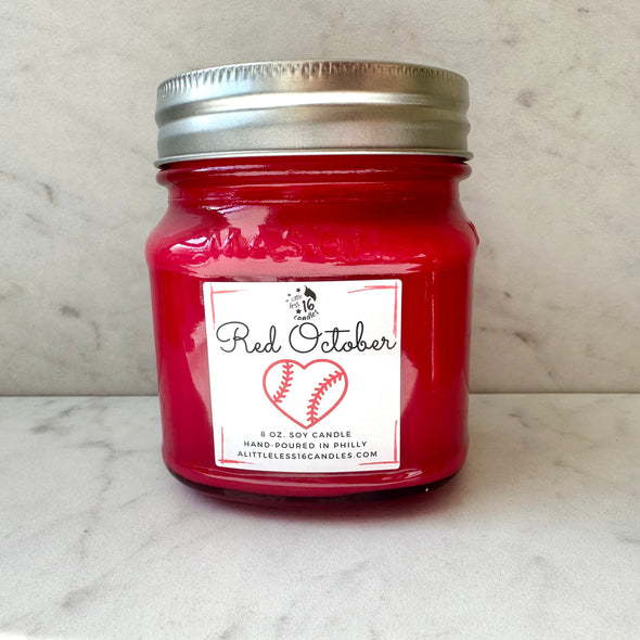 Red October 8 oz. Soy Candle - A Little Less 16 Candles