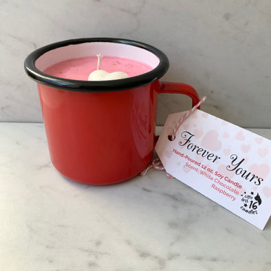 Forever Yours 12 oz. Mug Candle (Red Mug) - A Little Less 16 Candles
