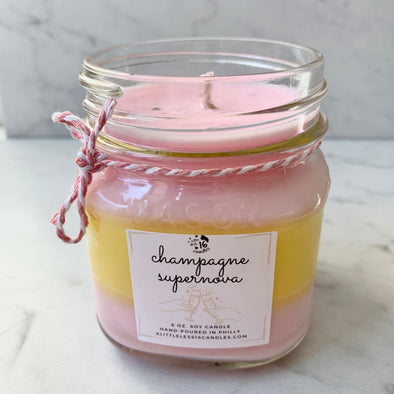 Champagne Supernova 8 oz. Soy Candle - A Little Less 16 Candles