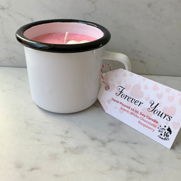 Forever Yours 12 oz. Mug Candle (White Mug) - A Little Less 16 Candles