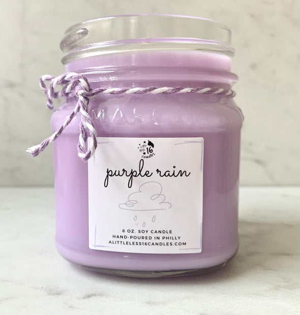 Purple Rain 8 oz. Soy Candle - A Little Less 16 Candles